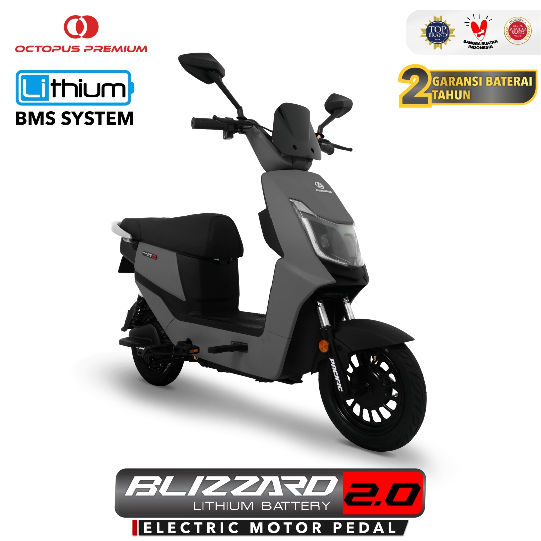 sepeda listrik pacific blizzard 2.0 baterai lithium abu