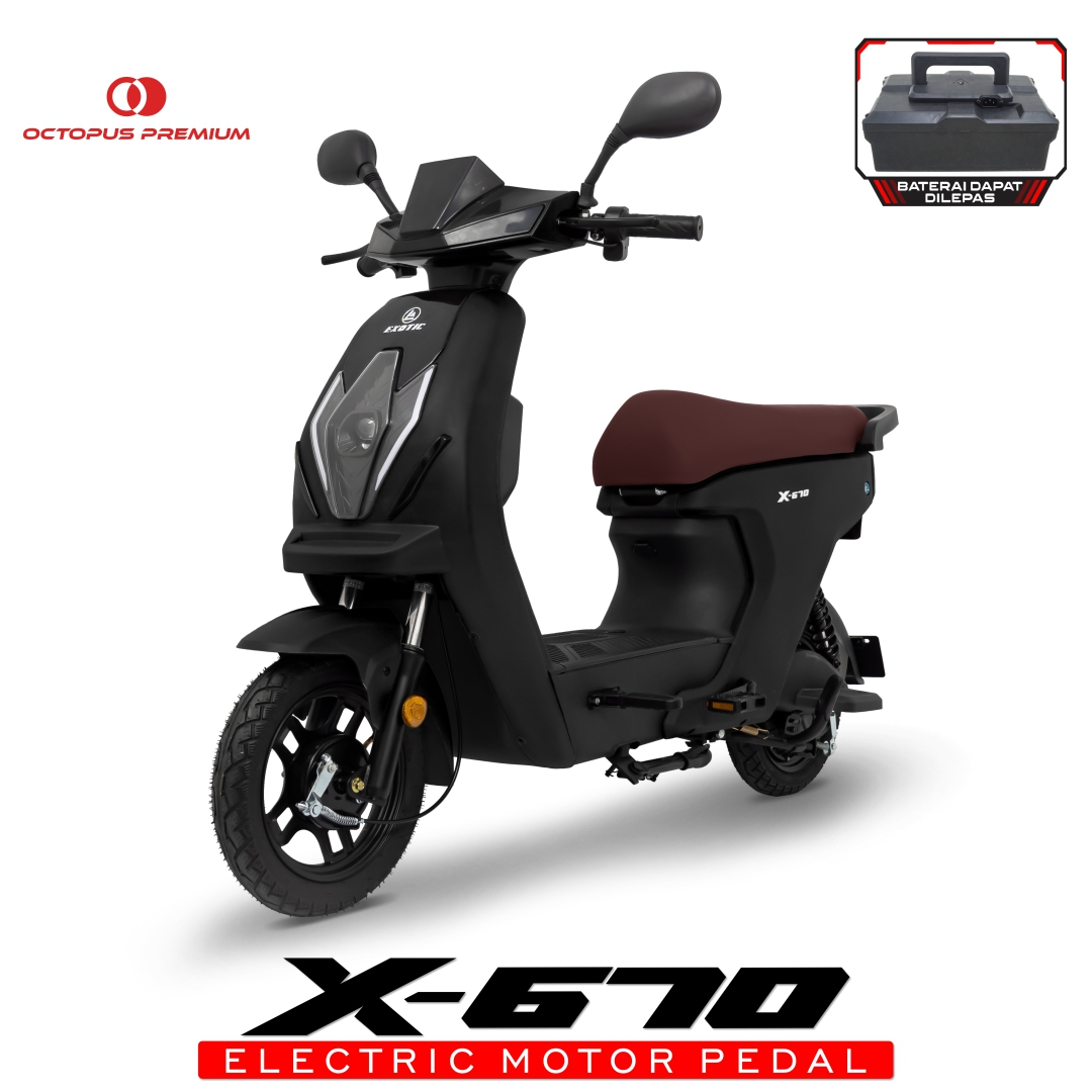 sepeda listrik exotic x 670 black hitam