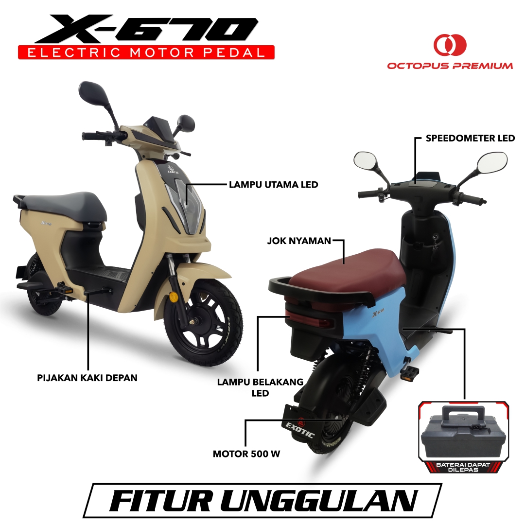 fitur sepeda listrik exotic x 670