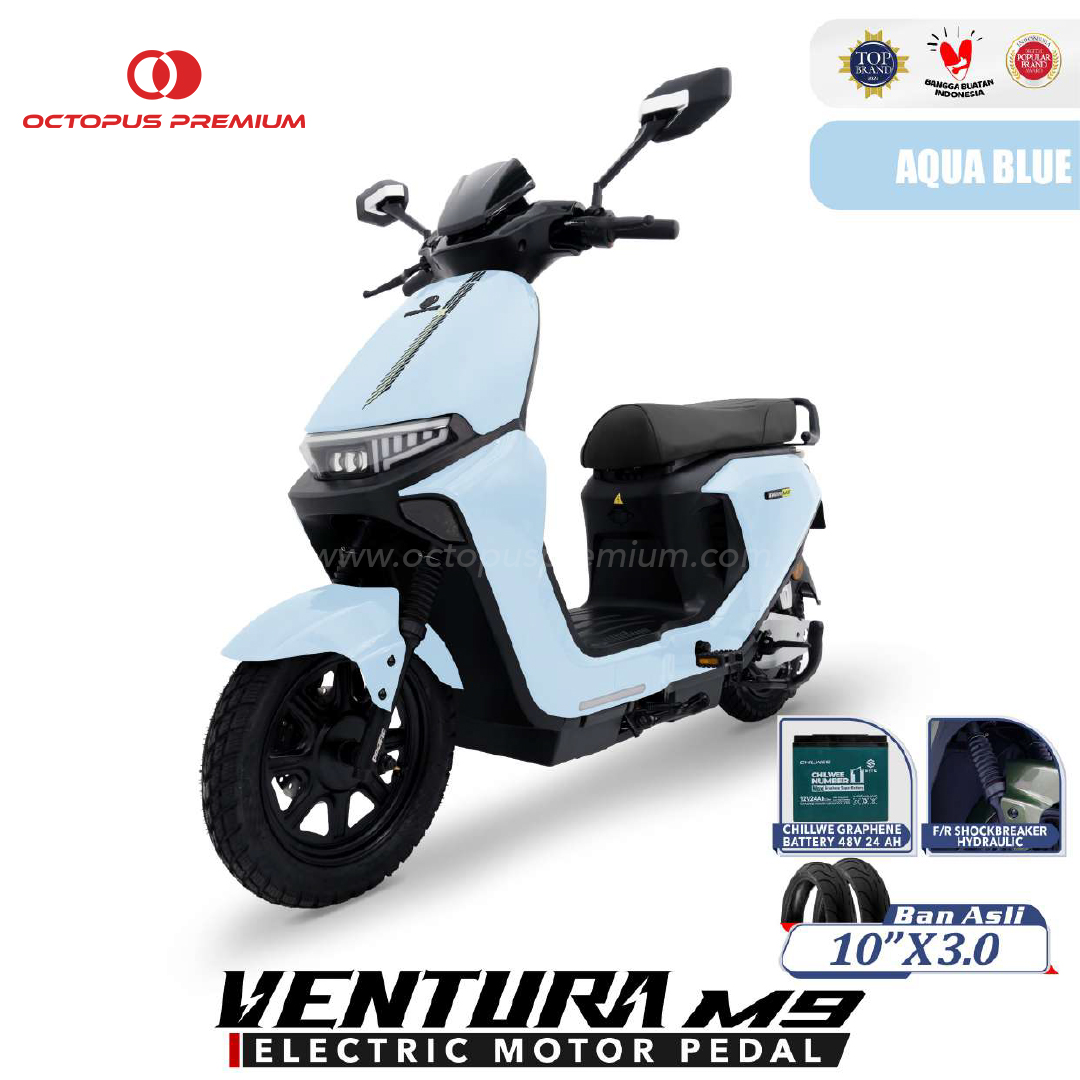 Sepeda Motor Pedal Listrik Pacific Ventura M9 biru