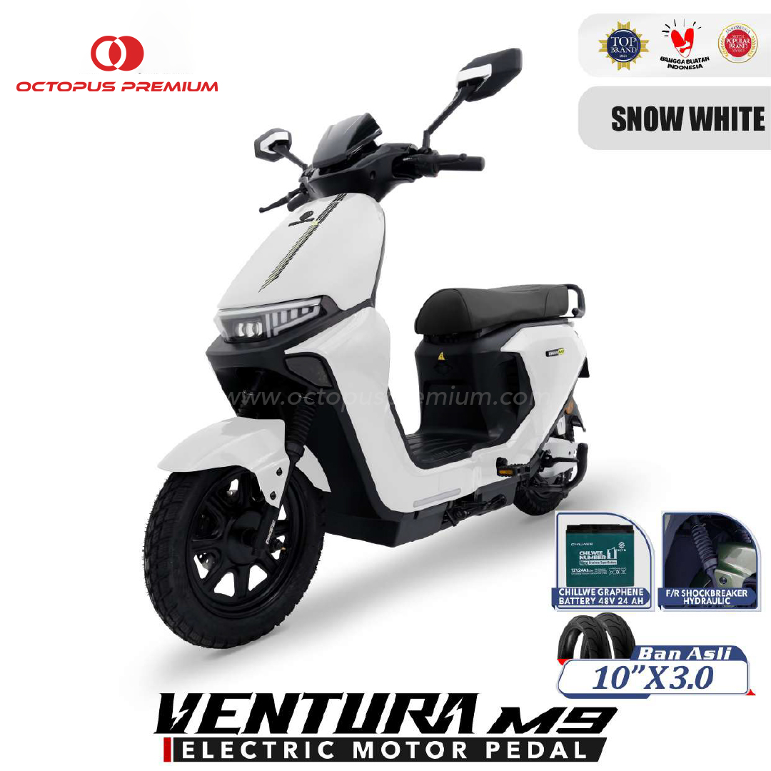 Sepeda Motor Pedal Listrik Pacific Ventura M9 putih