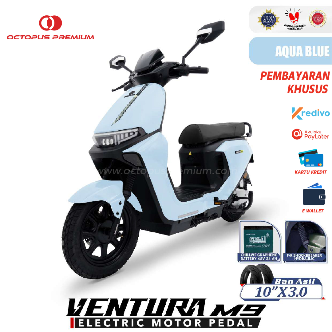 Kredit Sepeda Motor Pedal Listrik Pacific Ventura M9 biru