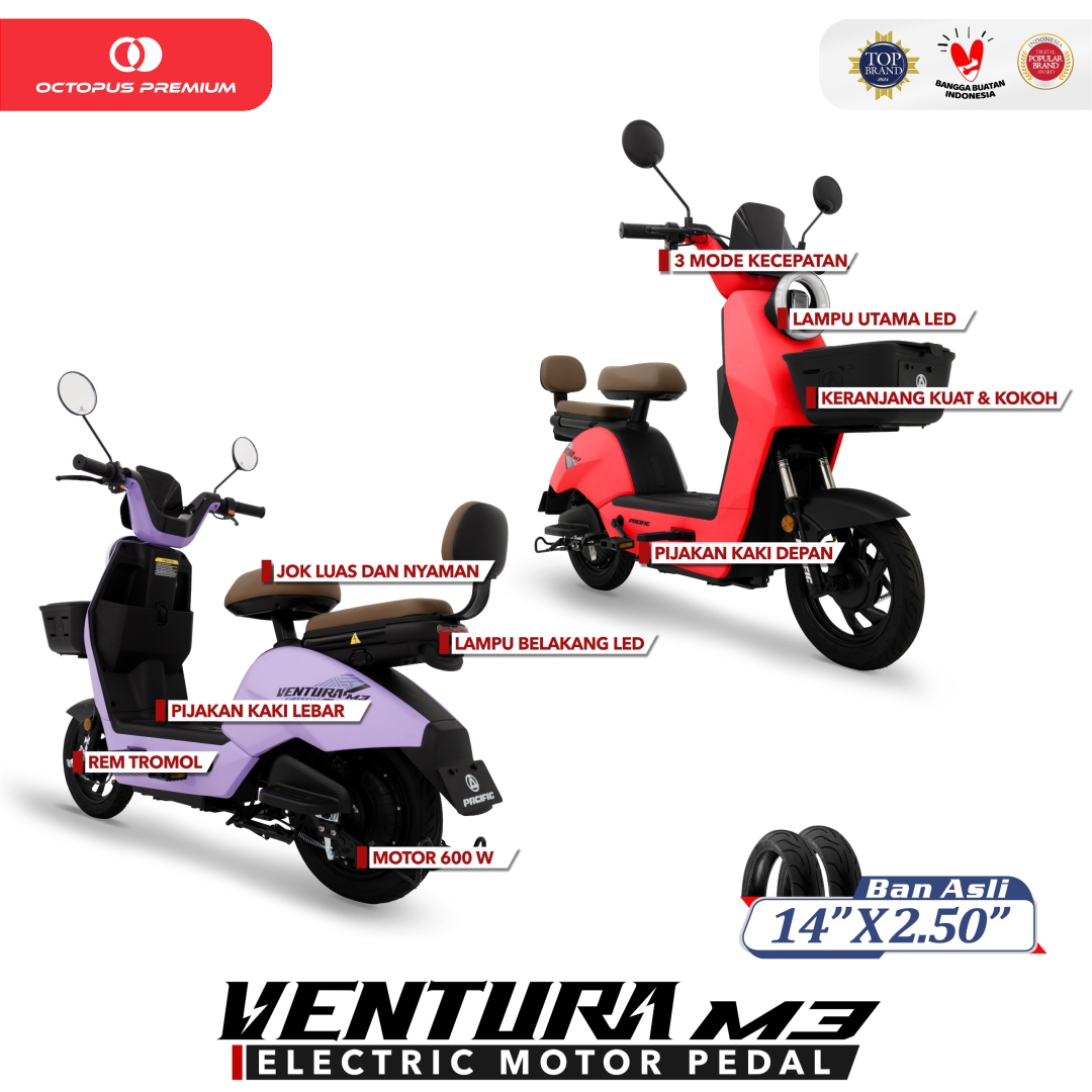 fitur sepeda listrik pacific ventura m3
