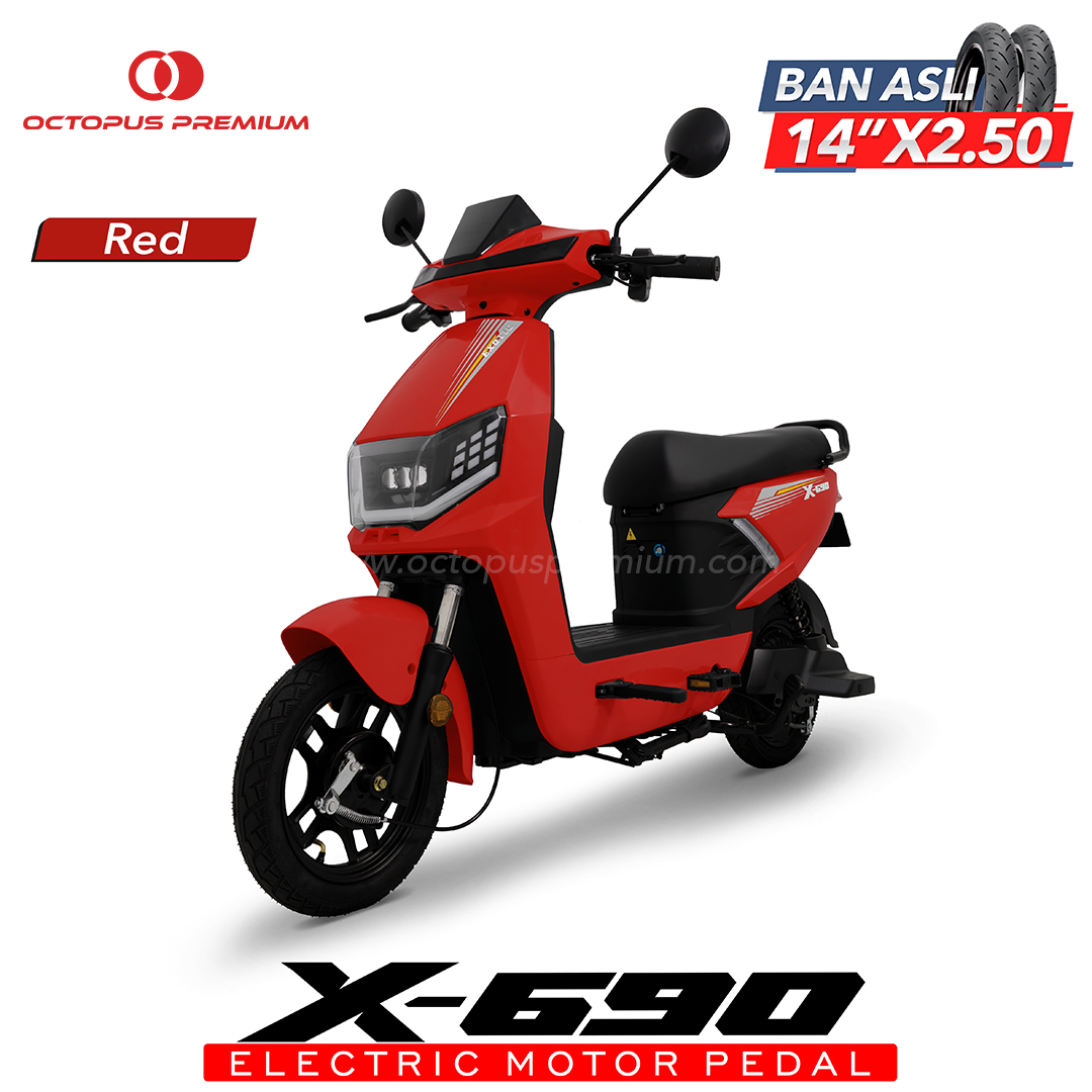 sepeda listrik exotic x690 merah